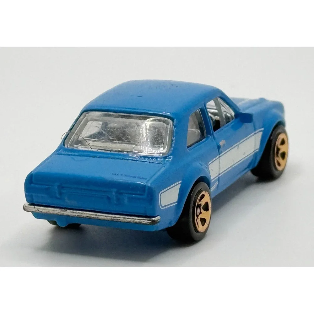 Hot Wheels 1970 Ford Escort RS1600 2014 Mattel Blue White‎ Gold Rims